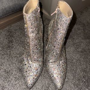 Womens jeweled Heeled booties